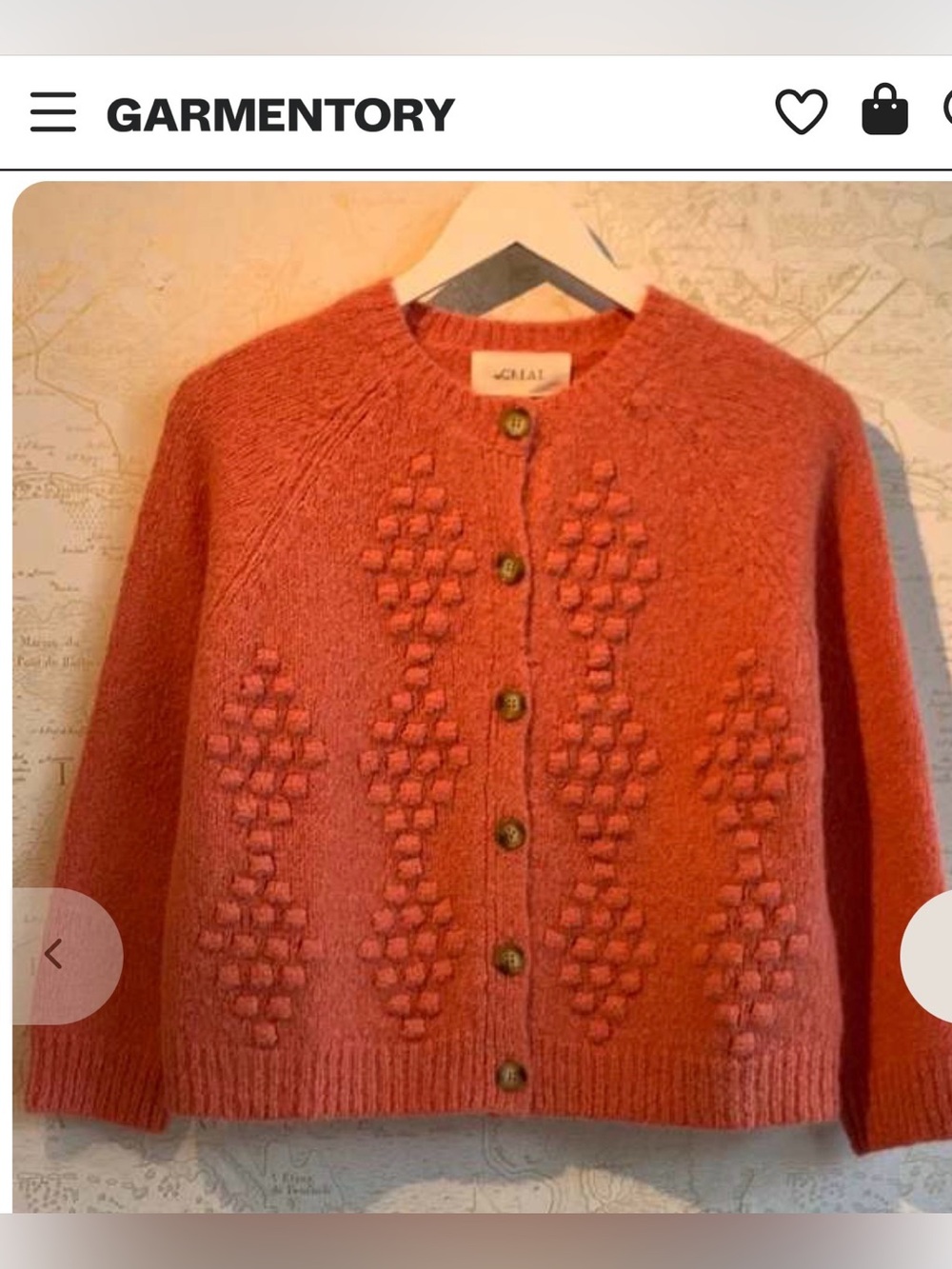 THE GREAT. Pink Alpaca Diamond Bobble-Knit Cardigan Sweater Sz 1 $412 RARE